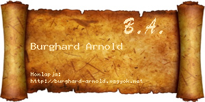 Burghard Arnold névjegykártya