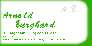 arnold burghard business card